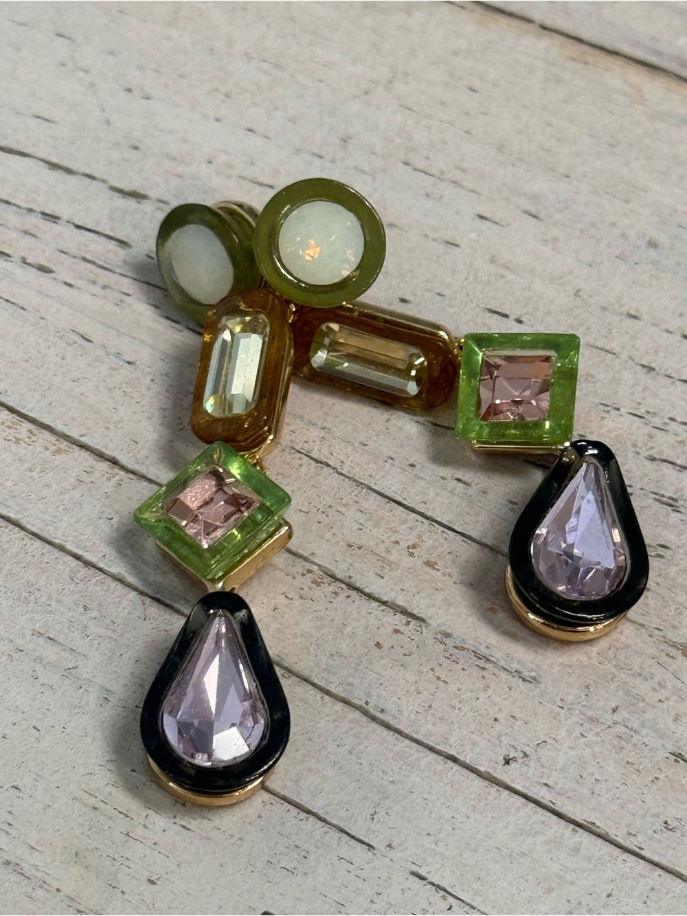 BaubleBar Multicolor Crystal Statement Drop Earrings Art Deco multicolor - Picture 7 of 7